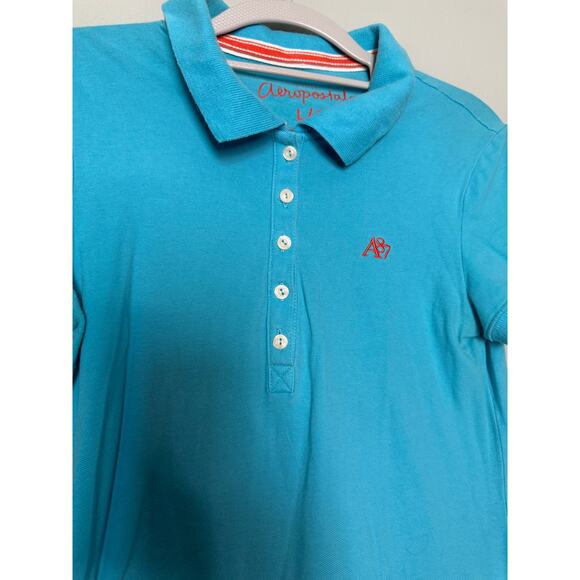 AEROPOSTALE Women's Aero Solid A87 Polo in teal - Picture 5 of 8